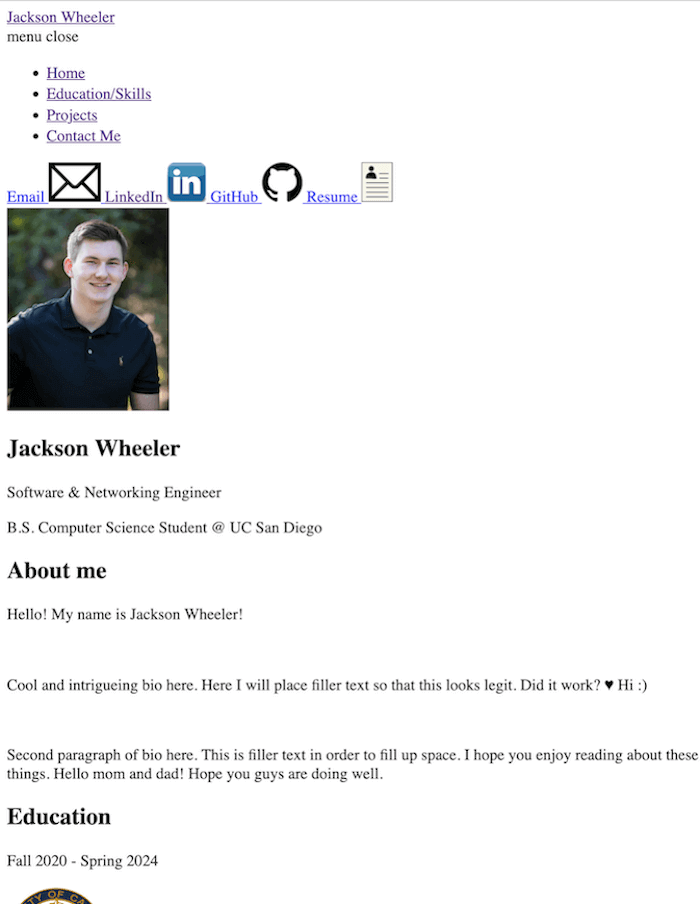 html only version of website